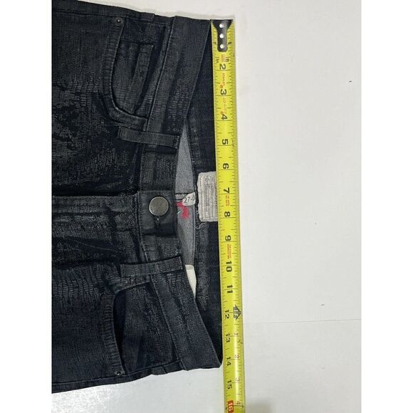 Current/Elliott The Ankle Skinny Black Jeans Size 27 Printed Trucker Coating - Picture 8 of 15